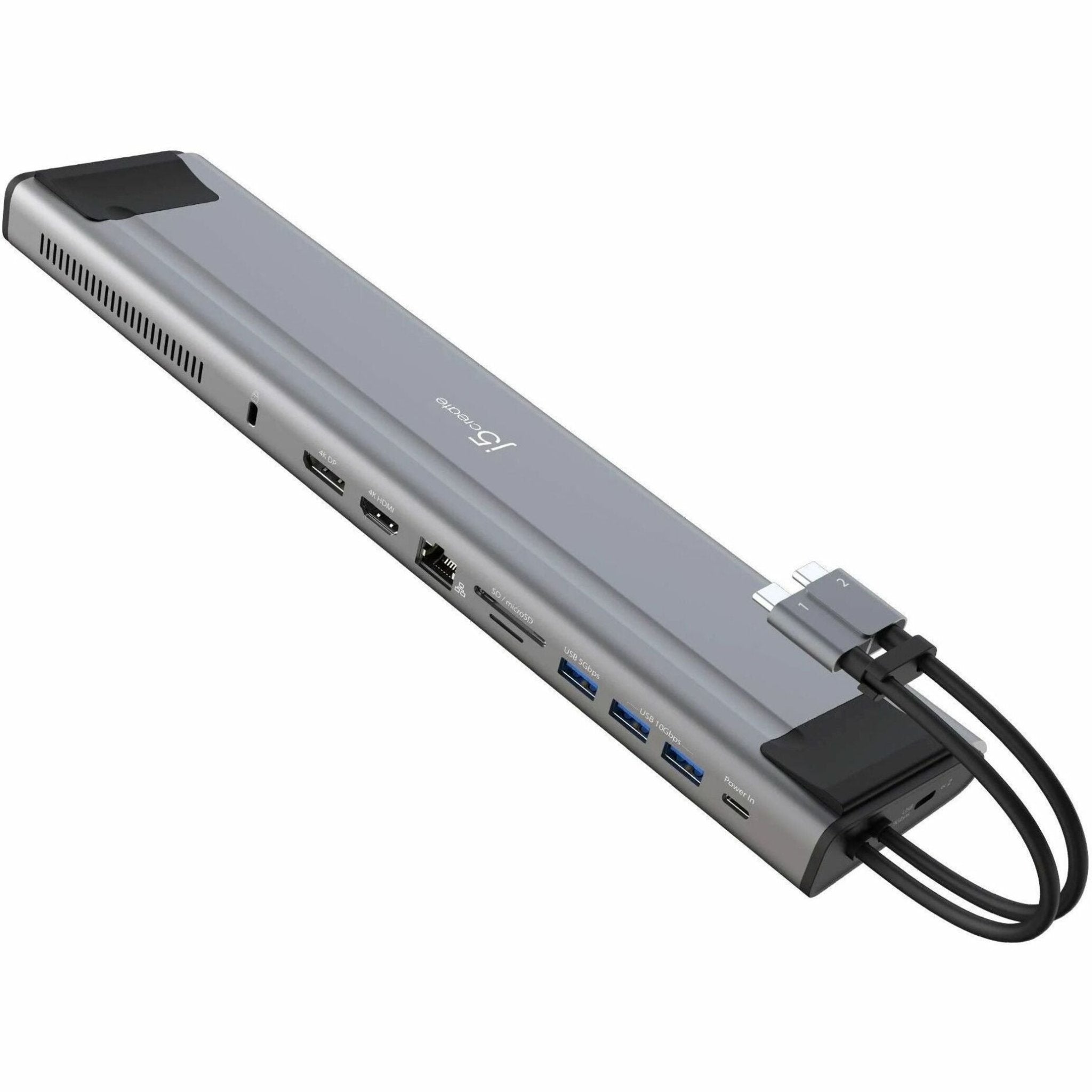 j5create JCD552 USB Type C Docking Station for Monitor, Tablet, Notebook - Memory Card Reader - SD - Grey - Soundz Store AUSTRALIA