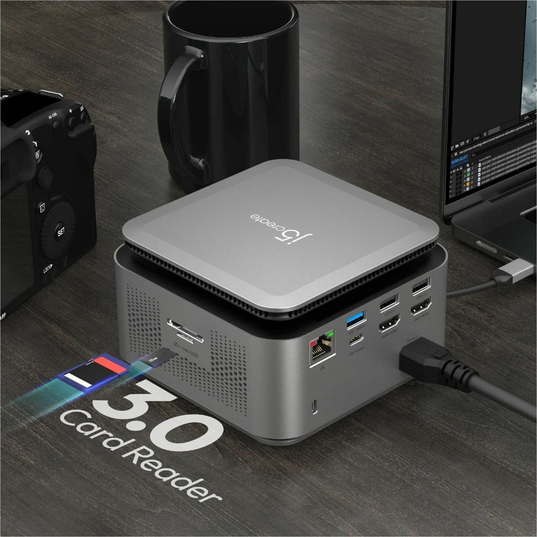 j5create JCDP4140 Docking Station for Notebook, Tablet, Smartphone, Workstation, MacBook - Charging Capability - Memory Card Reader - SD - 163 W - Space Gray - Desktop - Soundz Store AUSTRALIA