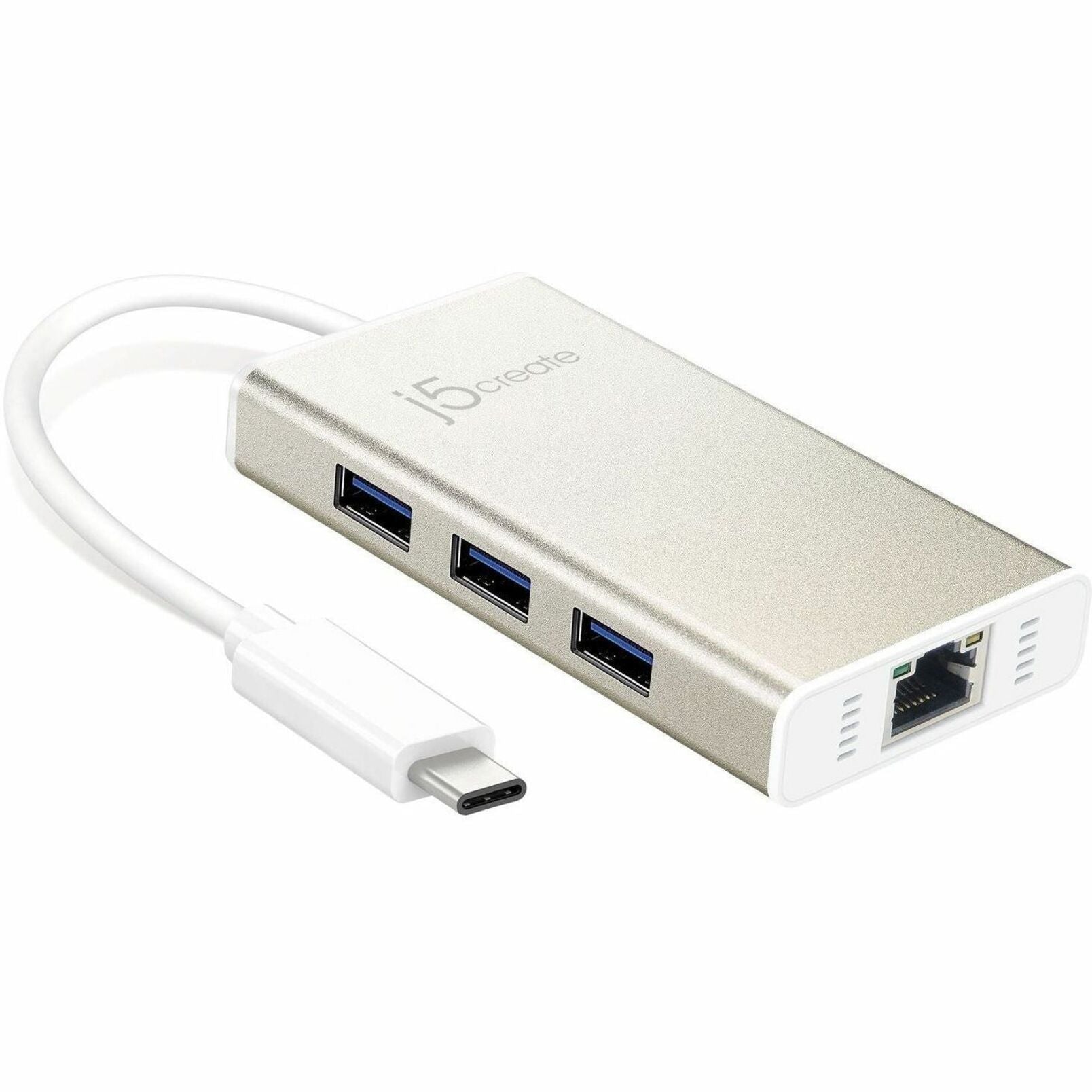 j5create JCH471 USB/Ethernet Combo Hub - USB Type C - 125 MB/s, 640 MB/s - Desktop, Notebook - Portable - Soundz Store AUSTRALIA