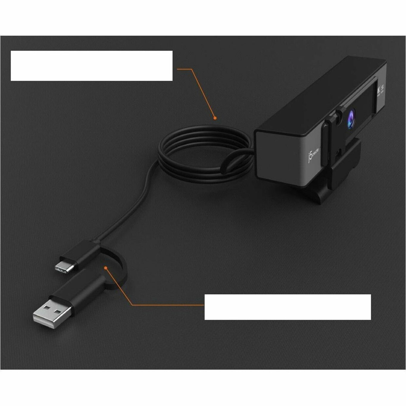 j5create JVCU435 Webcam - 8 Megapixel - 30 fps - Black, Silver - USB 2.0 Type A - 1 Each - Soundz Store AUSTRALIA