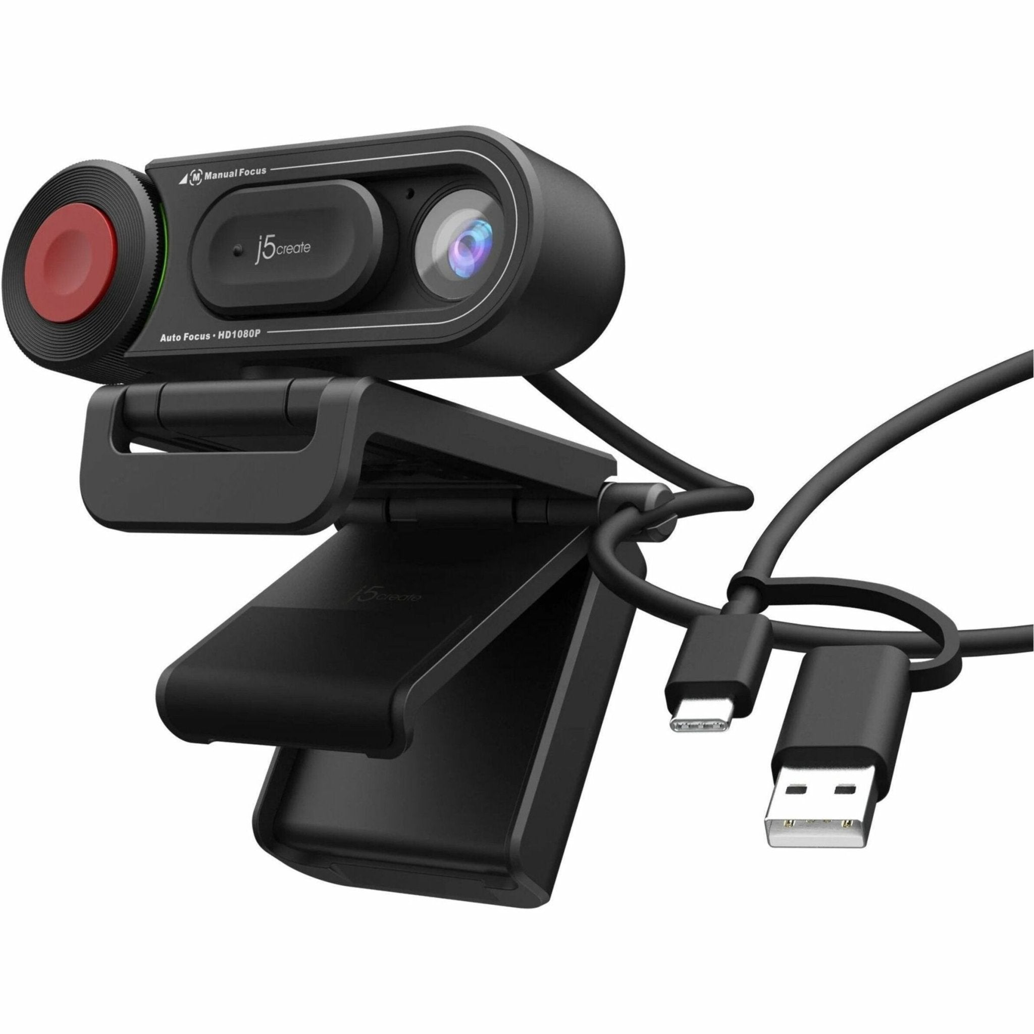j5create JVU250 Webcam - 2 Megapixel - 30 fps - Black - USB Type A/USB Type C - 1 Each - Soundz Store AUSTRALIA