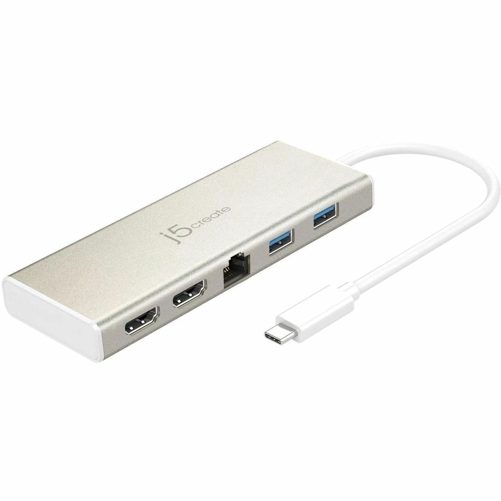 j5create Mini Dock JCD381 USB Type C Docking Station for Monitor, Smartphone, Desktop PC, Tablet PC, Notebook - Charging Capability - Champagne Metallic - Soundz Store AUSTRALIA