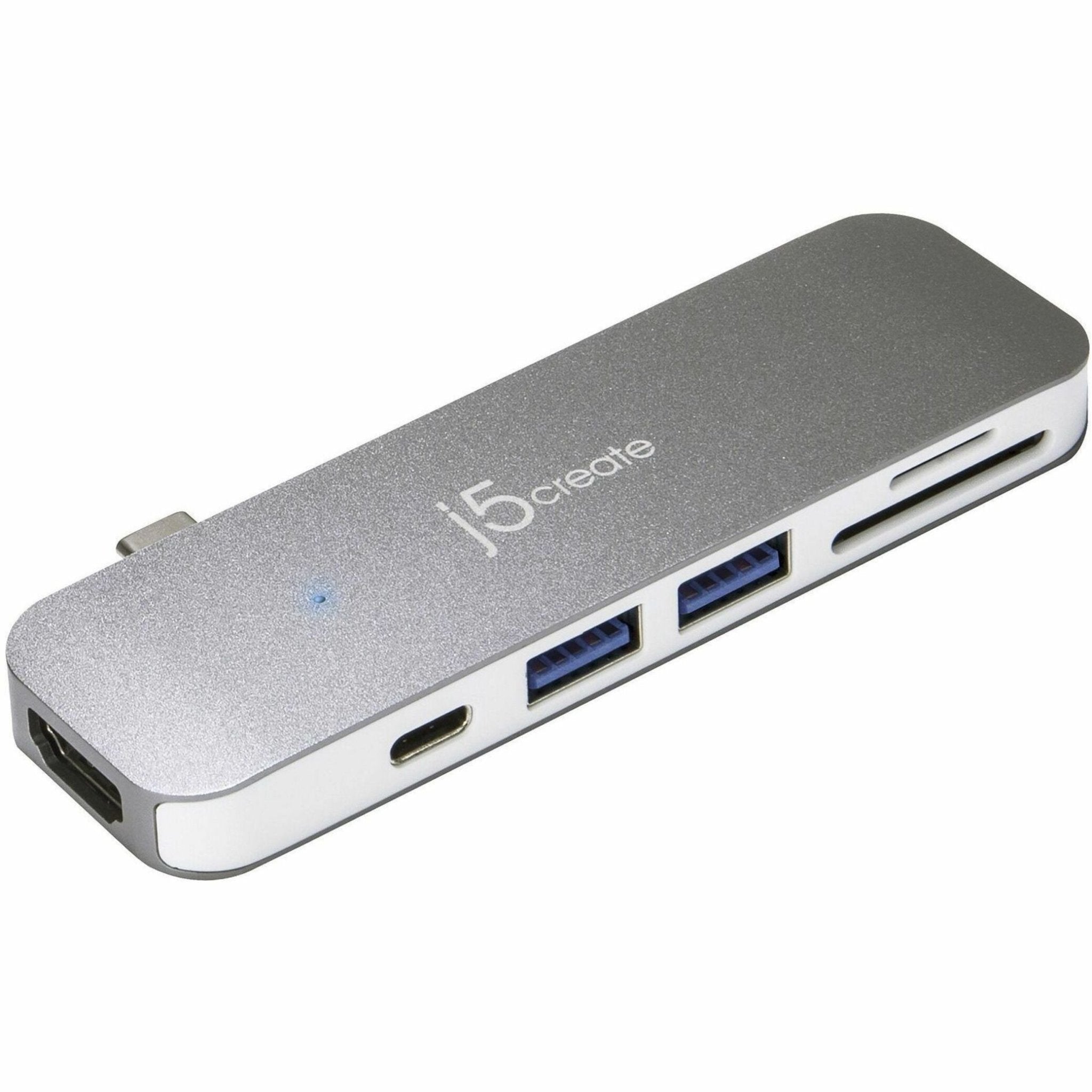 j5create UltraDrive JCD386 USB Type C Docking Station for Notebook, Desktop PC, Monitor - Charging Capability - Memory Card Reader - SD - Silver - Portable - Soundz Store AUSTRALIA