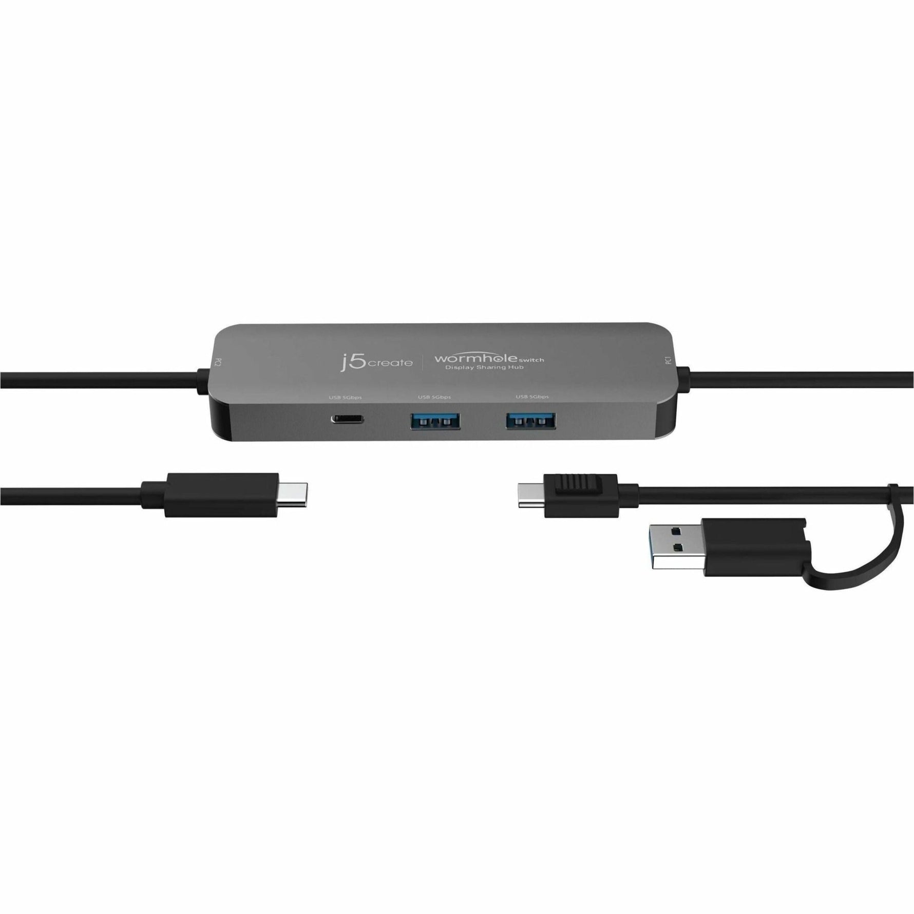 j5create Wormhole Switch JCH462 USB Hub - USB Type A, USB Type C - 640 MB/s - Notebook, Keyboard, Mouse, Desktop, Tablet, Webcam, Camera, Flash Drive - Space Gray - Soundz Store AUSTRALIA