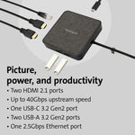 Kensington MD120U4 USB4 Docking Station for Monitor, Notebook, Tablet - 100 W - Black - Portable - Soundz Store AUSTRALIA