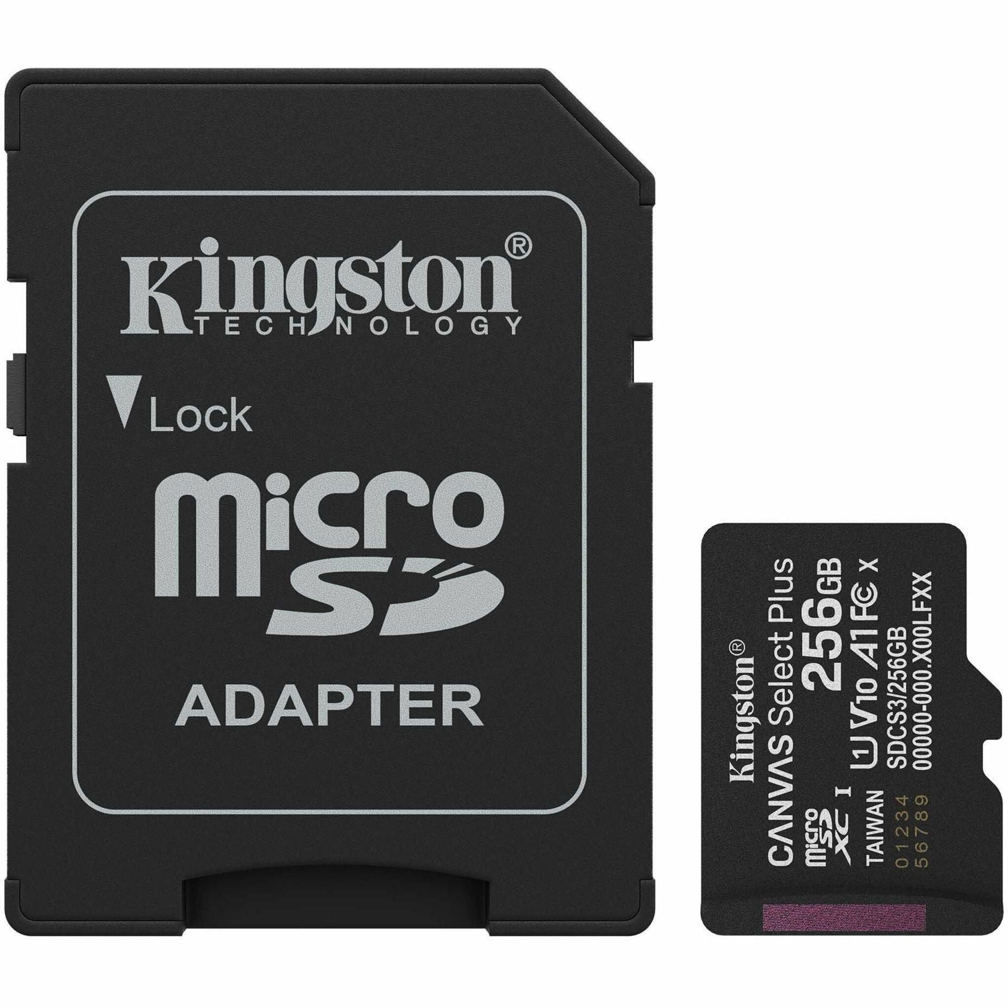 Kingston Canvas Select Plus 256 GB Class 10/UHS-I (U1) V10 microSDXC - 1 - Soundz Store AUSTRALIA