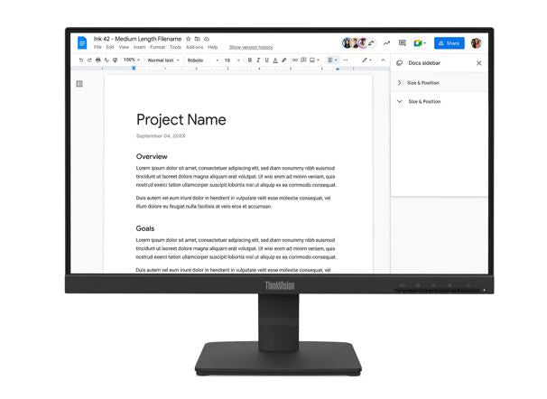 Lenovo ThinkVision S22-4e 22' Class Full HD LED Monitor - 16:9 - Raven Black - Soundz Store AUSTRALIA