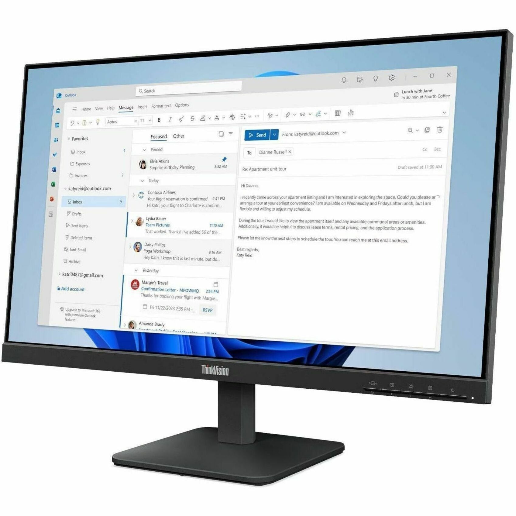 Lenovo ThinkVision S24-4e 24' Class Full HD LED Monitor - 16:9 - Raven Black - Soundz Store AUSTRALIA