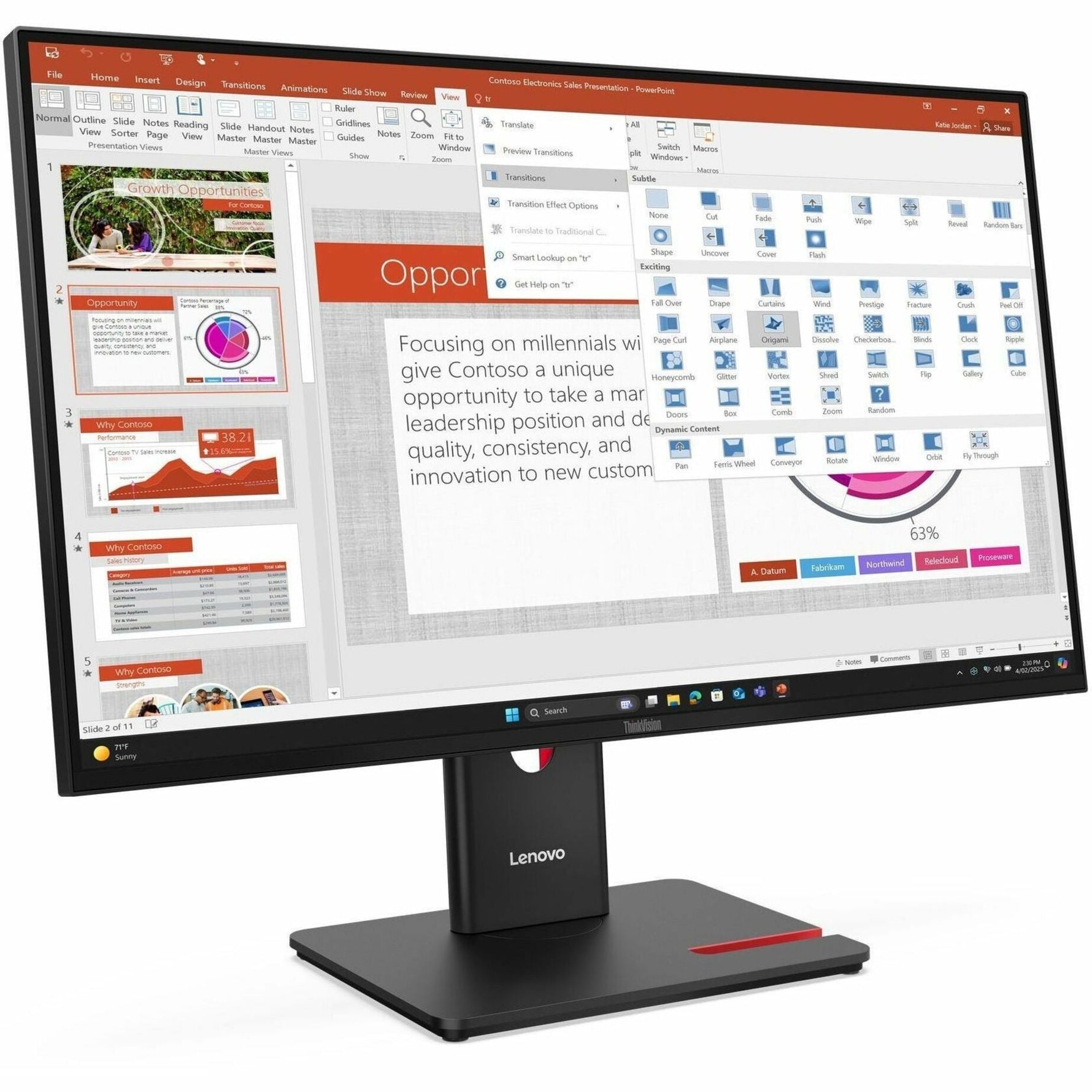 Lenovo ThinkVision T27-40 27' Class Full HD LED Monitor - 16:9 - Eclipse Black - Soundz Store AUSTRALIA