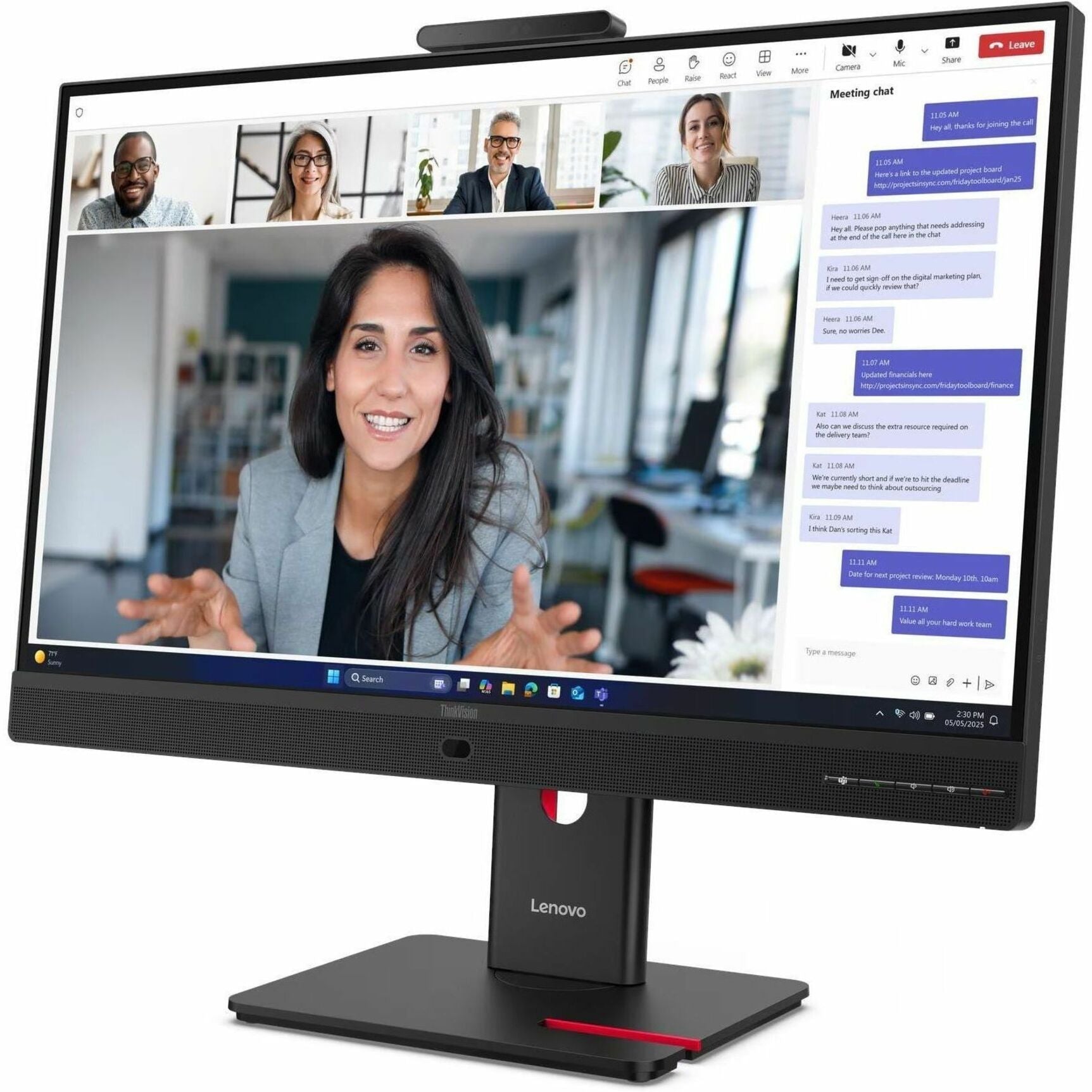 Lenovo ThinkVision T27QD-4v 27' Class Webcam WQHD LED Monitor - 16:9 - Eclipse Black - Soundz Store AUSTRALIA