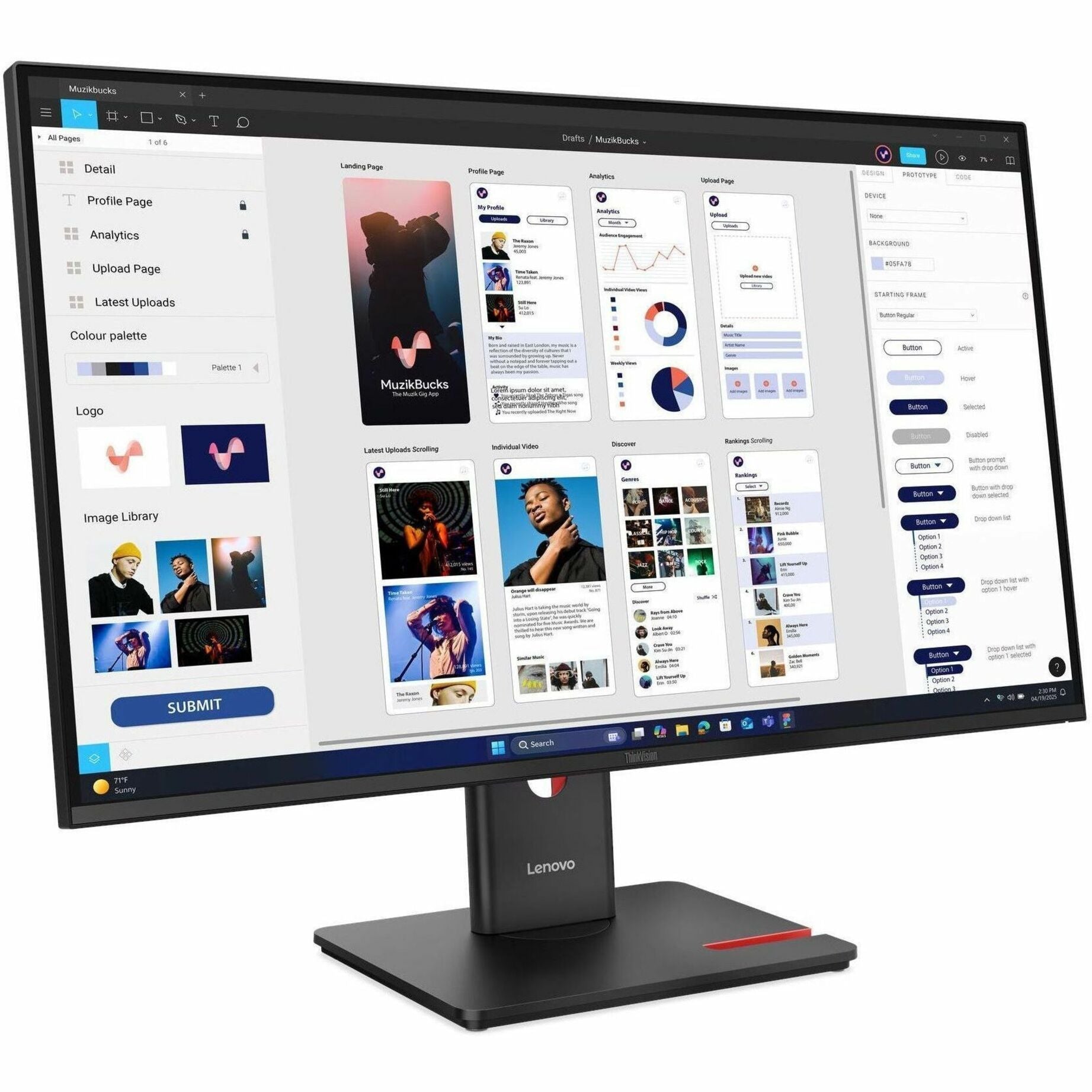 Lenovo ThinkVision T32UD-40 32' Class 4K UHD LED Monitor - 16:9 - Eclipse Black - Soundz Store AUSTRALIA