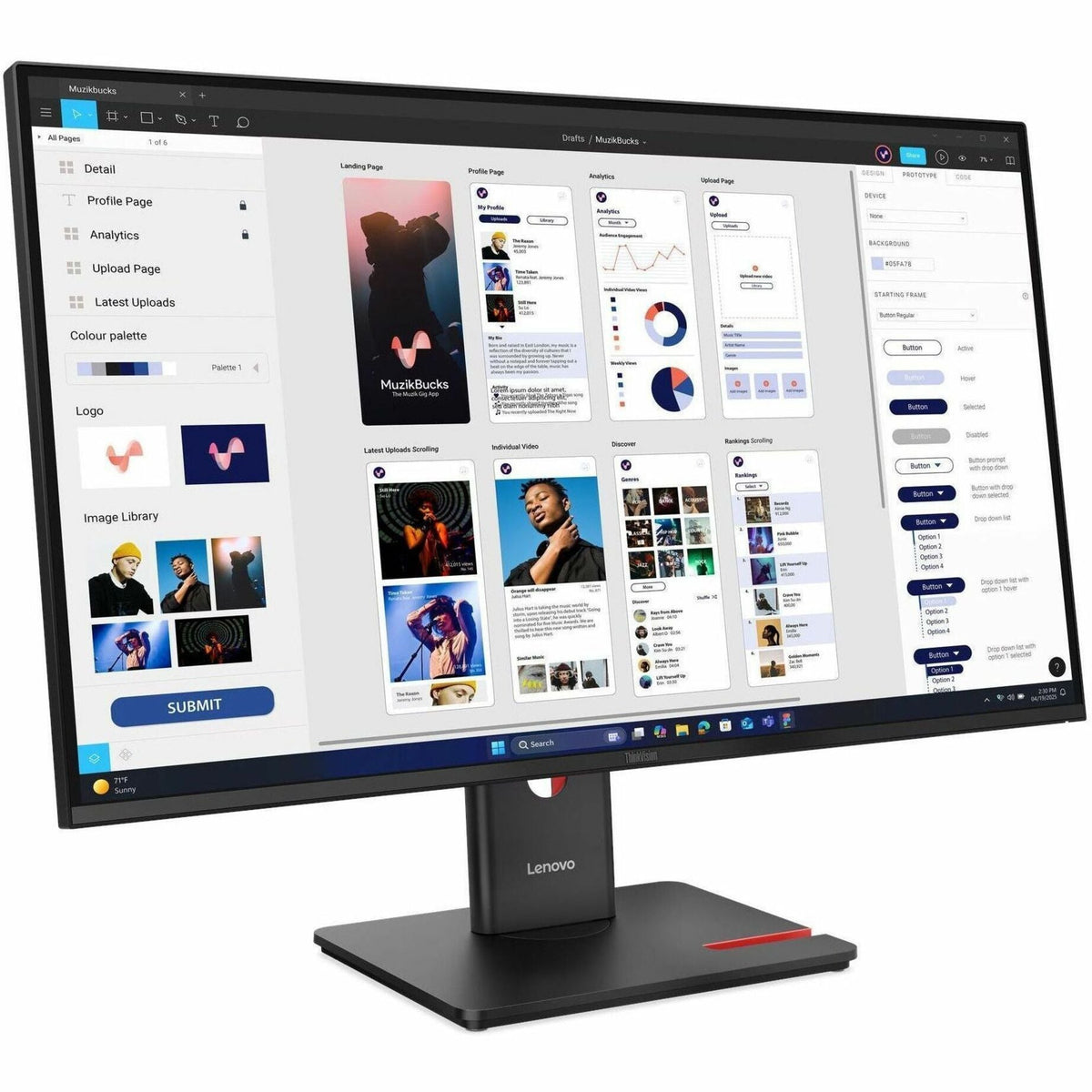 Lenovo ThinkVision T32UD-40 32' Class 4K UHD LED Monitor - 16:9 - Eclipse Black - Soundz Store AUSTRALIA