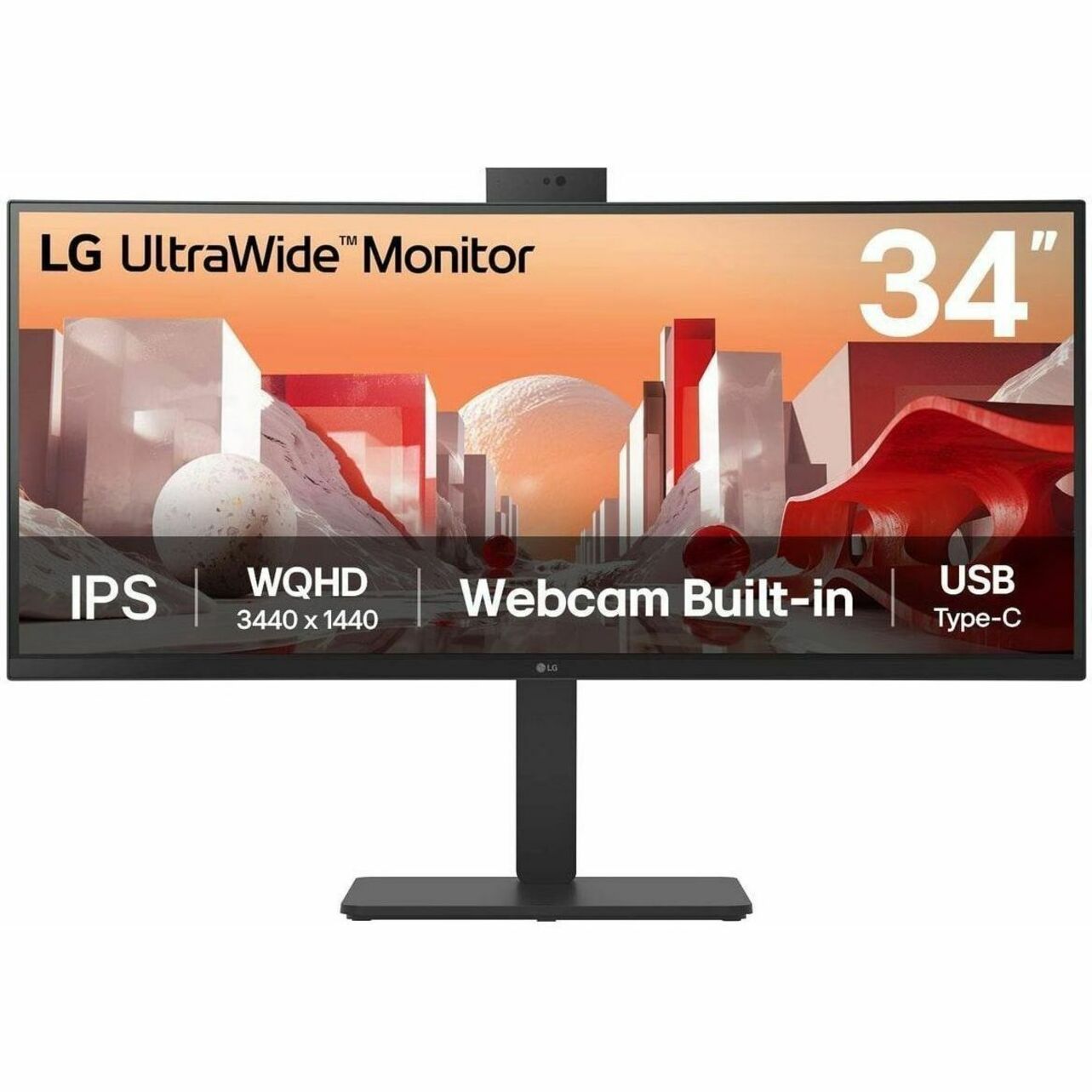 LG 34BA85QE-B 34' Class Webcam UWQHD Curved Screen LED Monitor - 21:9 - Textured Black - Soundz Store AUSTRALIA