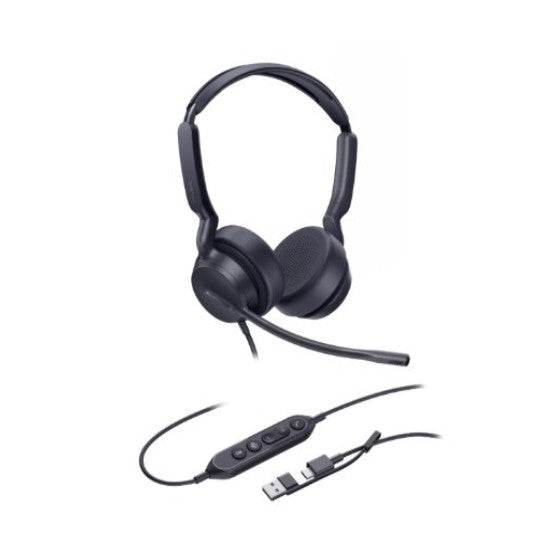 *LS Yealink UH42SE Dual UC USB-C/A, USB Wired Headset, Noise-Canceling Microphone, Leather Ear Cushions Control - Soundz Store AUSTRALIA
