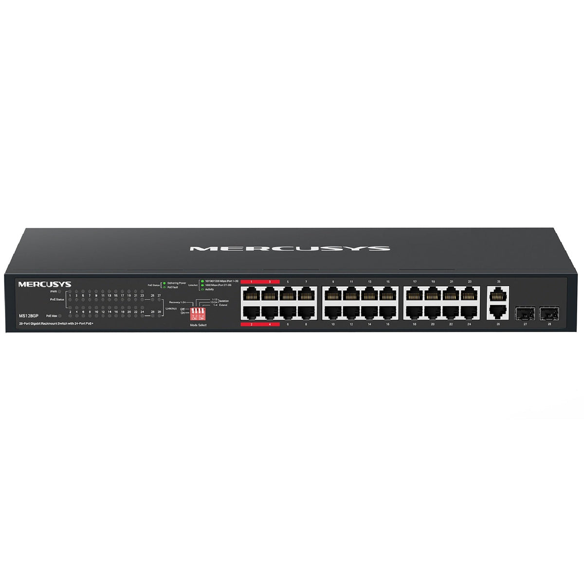 Mercusys MS128GP 28-Port Gigabit Rackmount Switch with 24-Port PoE+ - Soundz Store AUSTRALIA