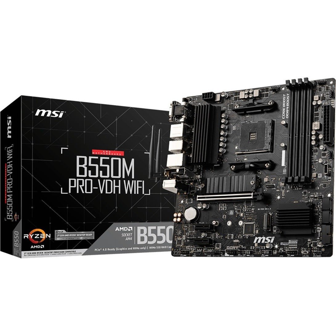MSI B550M PRO-VDH WIFI Desktop Motherboard - AMD B550 Chipset - Socket AM4 - Micro ATX - Soundz Store AUSTRALIA