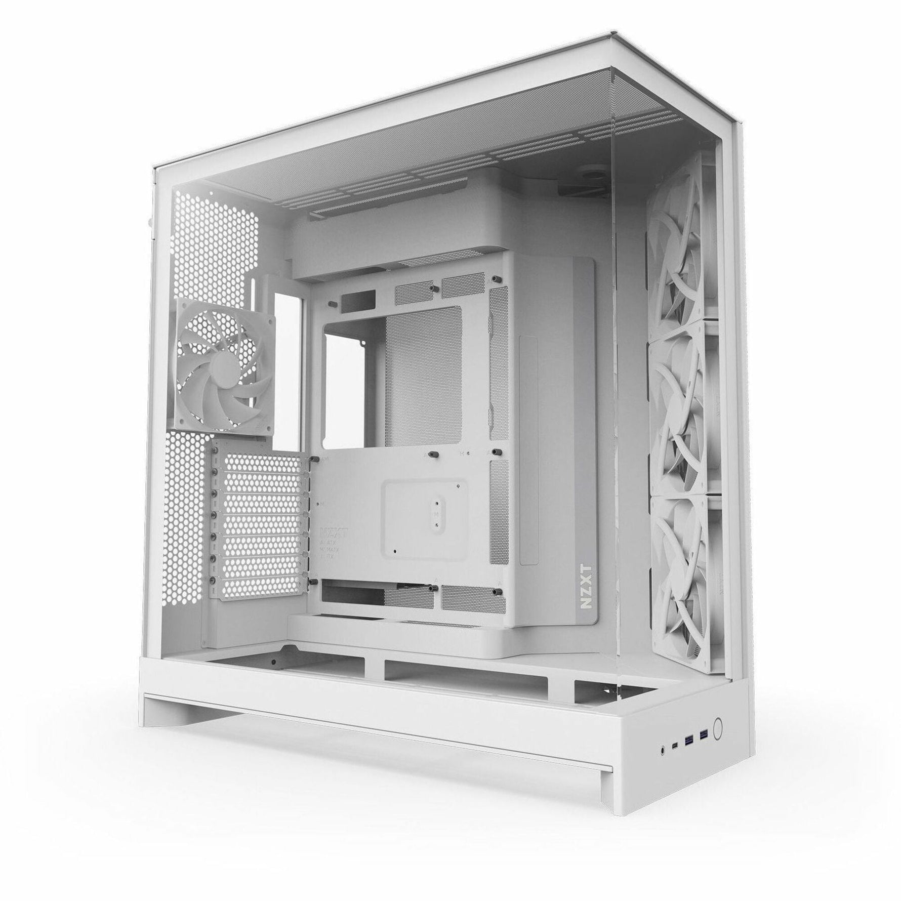 NZXT H9 Flow CM-H92FW-01 Computer Case - ATX Motherboard Supported - Mid-tower - Glass, Tempered Glass, Steel, Galvanized Cold Rolled Steel (SGCC) - White - Soundz Store AUSTRALIA