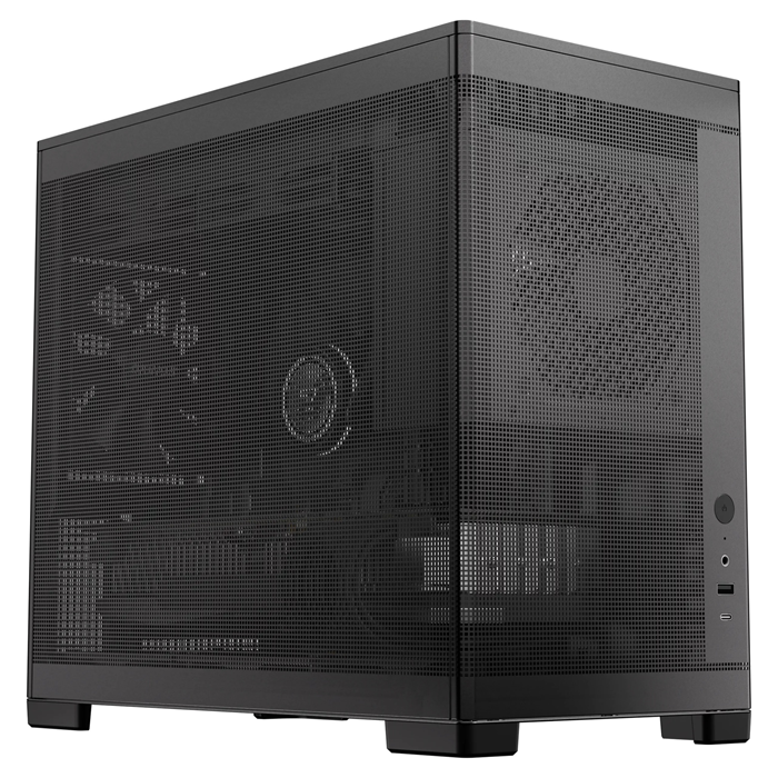 OKINOS Mini Art 4 - Black, Mini Tower, Micro-ATX/ITX, Mesh Panels, USB-C 10Gbps, 3 Fans, 240mm Radiator, 330mm GPU Clearance - Soundz Store AUSTRALIA