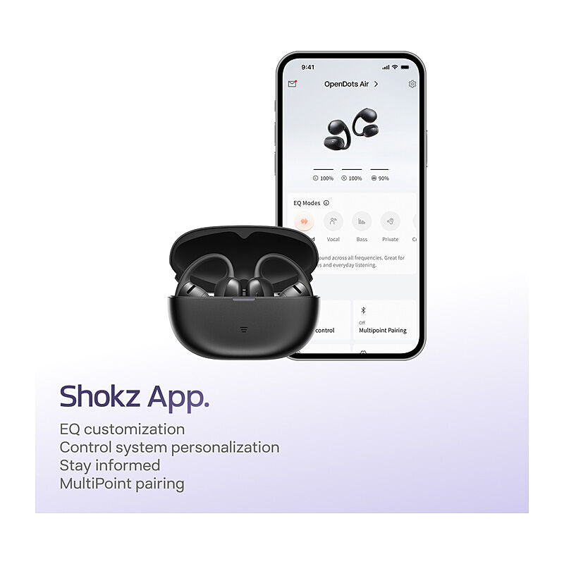SHOKZ OpenDots Air Open-Ear True Wireless Earbuds - Black