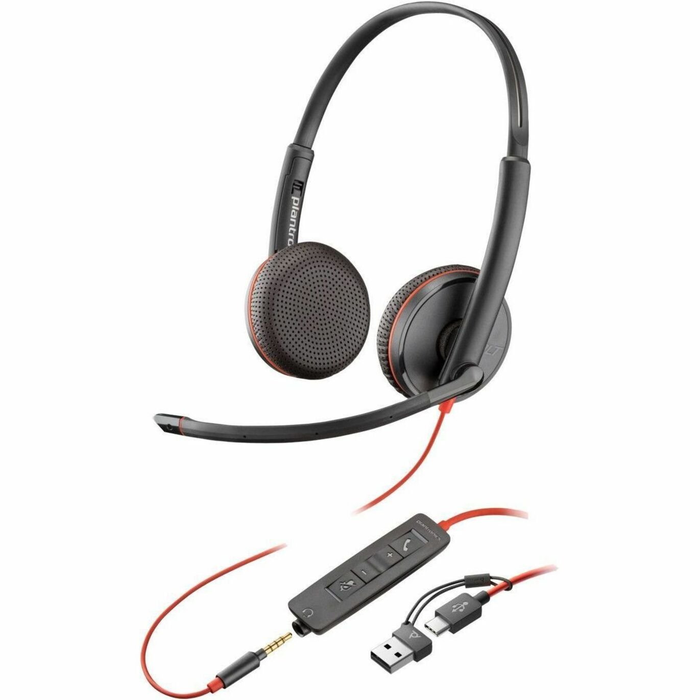 Poly Blackwire 3225 Wired On-ear, Over-the-head Stereo Headset - Black - Soundz Store AUSTRALIA