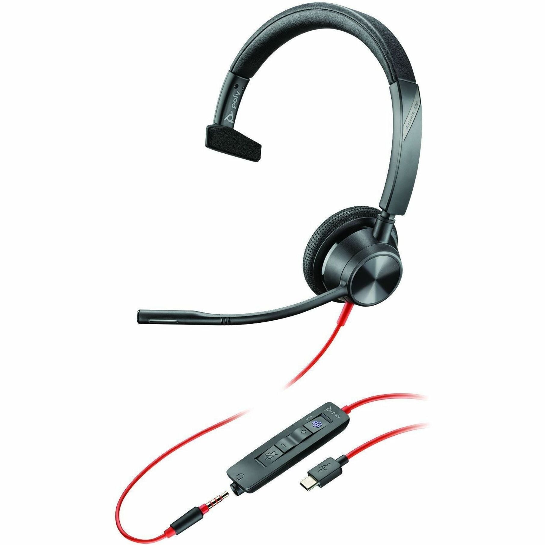 Poly Blackwire 3315 Wired On-ear, Over-the-head Mono Headset - Black - Soundz Store AUSTRALIA