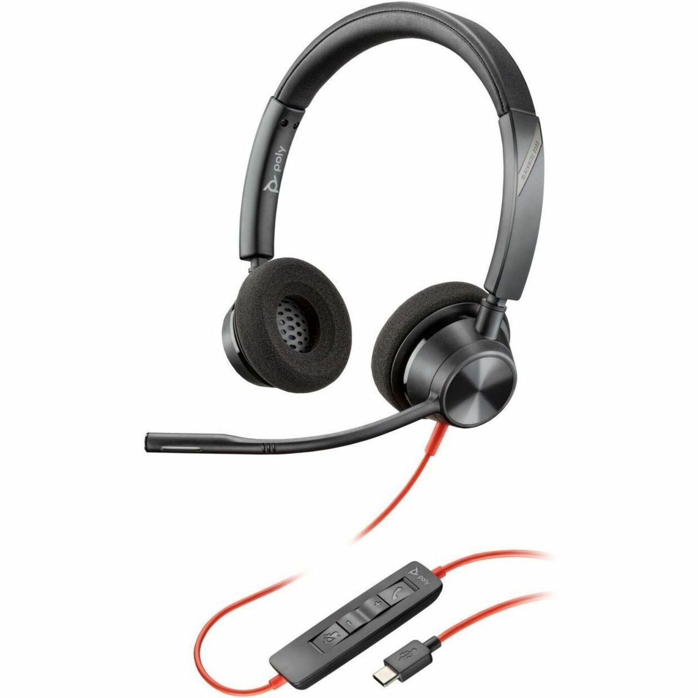 Poly Blackwire 3320 Wired On-ear, Over-the-head Stereo Headset - Black - Soundz Store AUSTRALIA