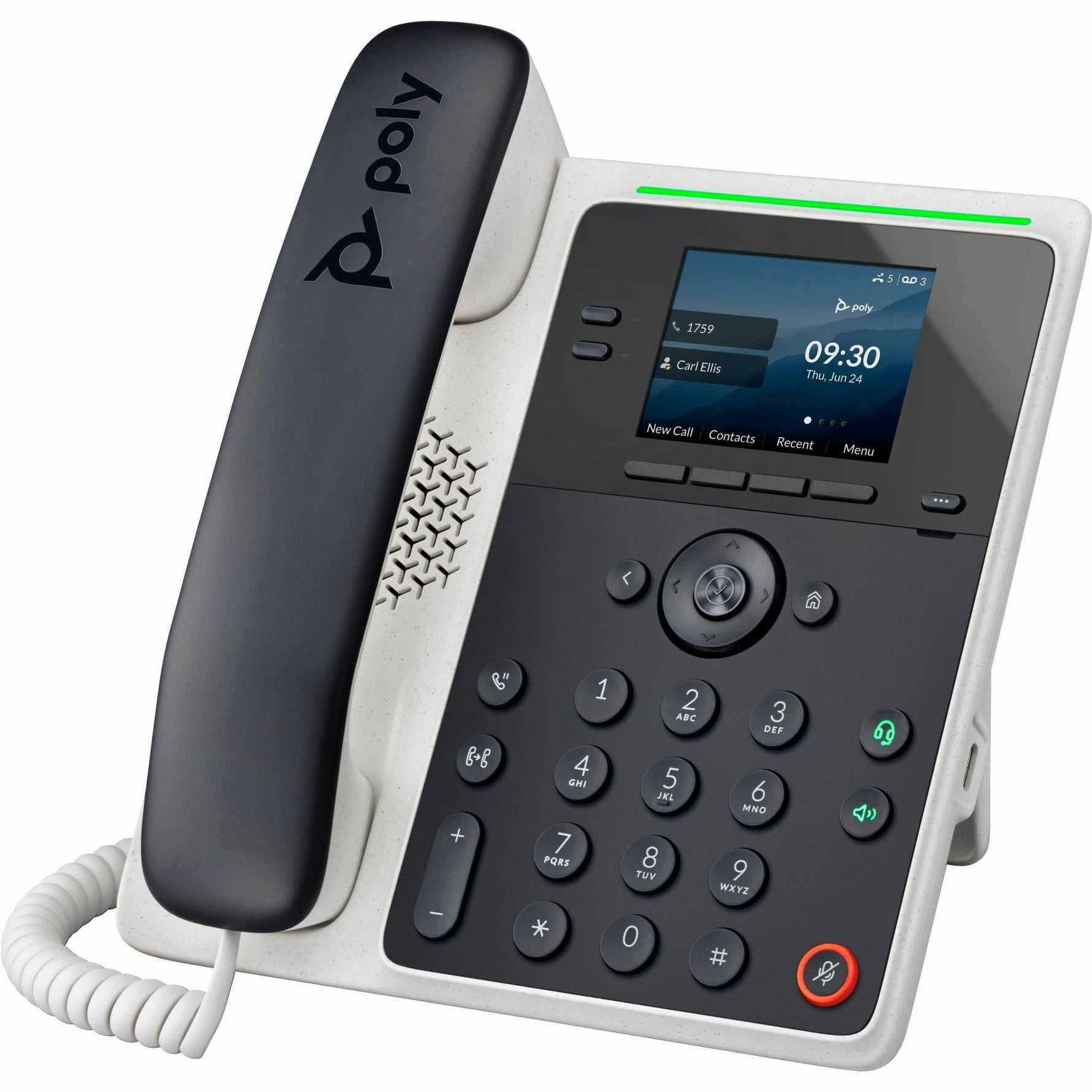 Poly Edge E100 IP Phone - Corded - Corded - 3 Multiple Conferencing - Desktop, Wall Mountable - White, Midnight Blue - Soundz Store AUSTRALIA