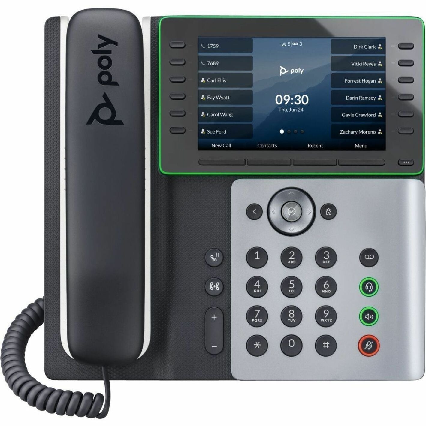 Poly Edge E550 IP Phone - Corded - Corded/Cordless - Bluetooth, Wi-Fi, NFC - 3 Multiple Conferencing - Desktop, Wall Mountable - White, Midnight Blue - Soundz Store AUSTRALIA