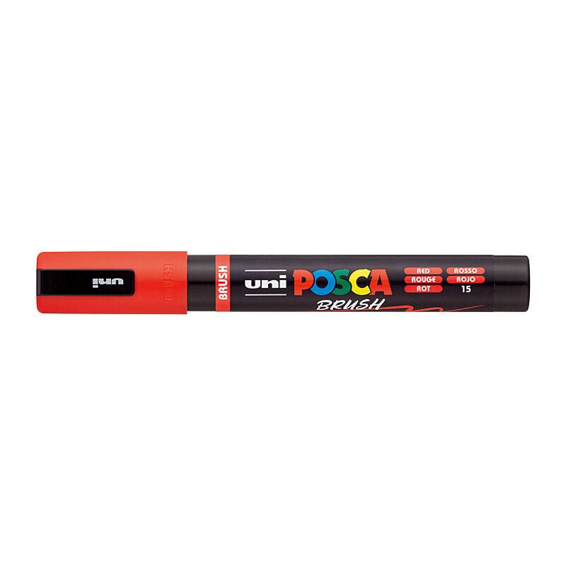 Posca PC5BRR - Medium Brush Tip Red - Soundz Store AUSTRALIA