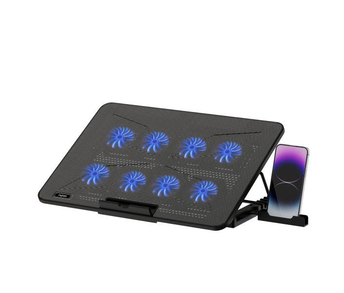 Rapoo Laptop Cooling Pad CF300, 8 High-Efficiency Cooling Fans , 7 Adjustable Angles, Multi-Functional & Versatile - Soundz Store AUSTRALIA