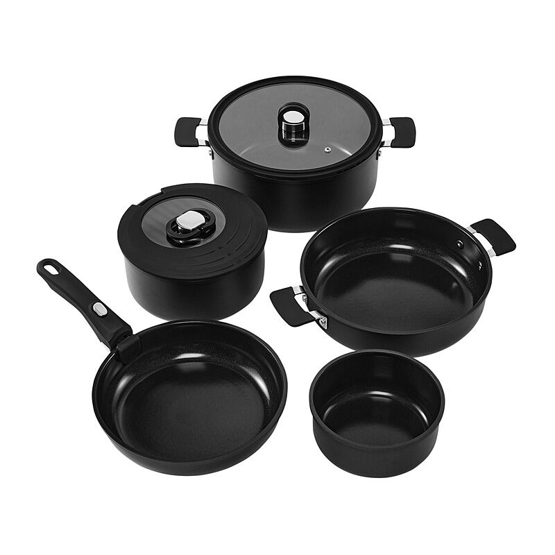 Resto 95800 - Cookware Set 8PCS Black - Soundz Store AUSTRALIA