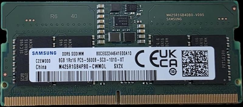 Samsung OEM 8GB (1x8GB) DDR5 SODIMM 5600MHz C46 1.1V Notebook Laptop Memory (ex-demo) 3yr wty ~similar to Hynix / Crucial 8GB CT8G56C46S5 - Soundz Store AUSTRALIA