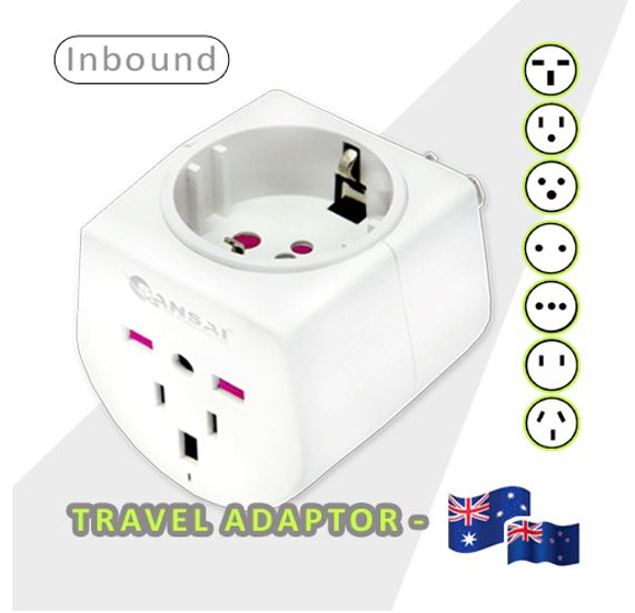 Sansai Universal Travel Adaptor 10A 240V 2400W 50Hz compatible for UK/USA/China/Japan/Italy and more other countries travel in Australia & New Zealand - Soundz Store AUSTRALIA
