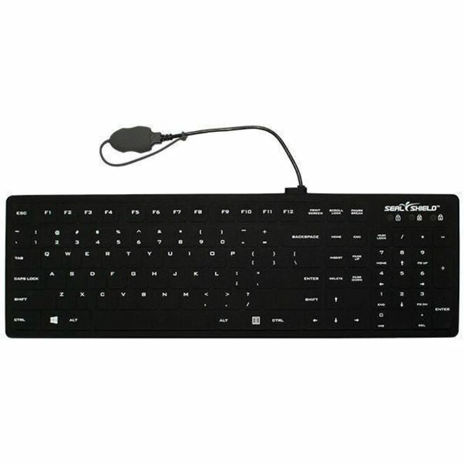Seal Shield Seal Silk Pro SK104 Keyboard - Cable Connectivity - USB Interface - Black - Soundz Store AUSTRALIA