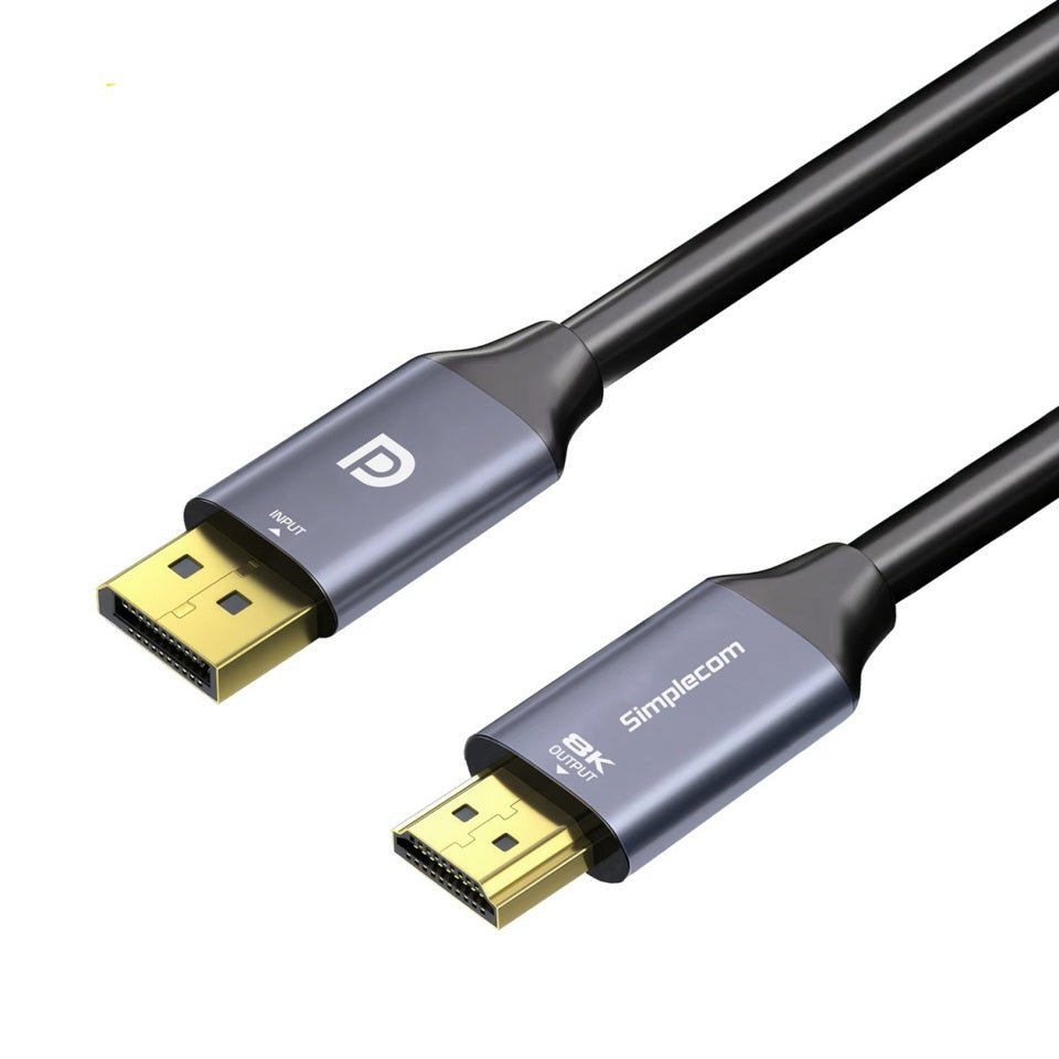 Simplecom DA218 Active DisplayPort 1.4 to HDMI 2.1 Cable 1.8M HDR 8K@60Hz - Soundz Store AUSTRALIA