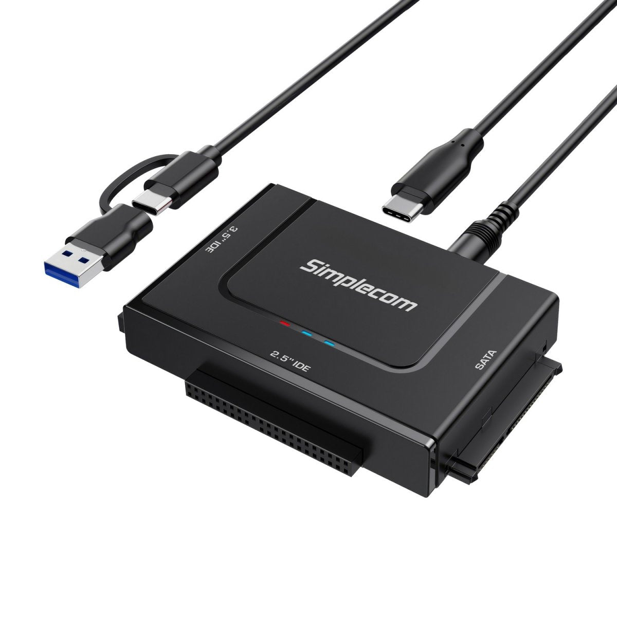 Simplecom SA492C SuperSpeed USB to 2.5', 3.5' & 5.25' SATA/IDE Adapter with Power Supply - Soundz Store AUSTRALIA