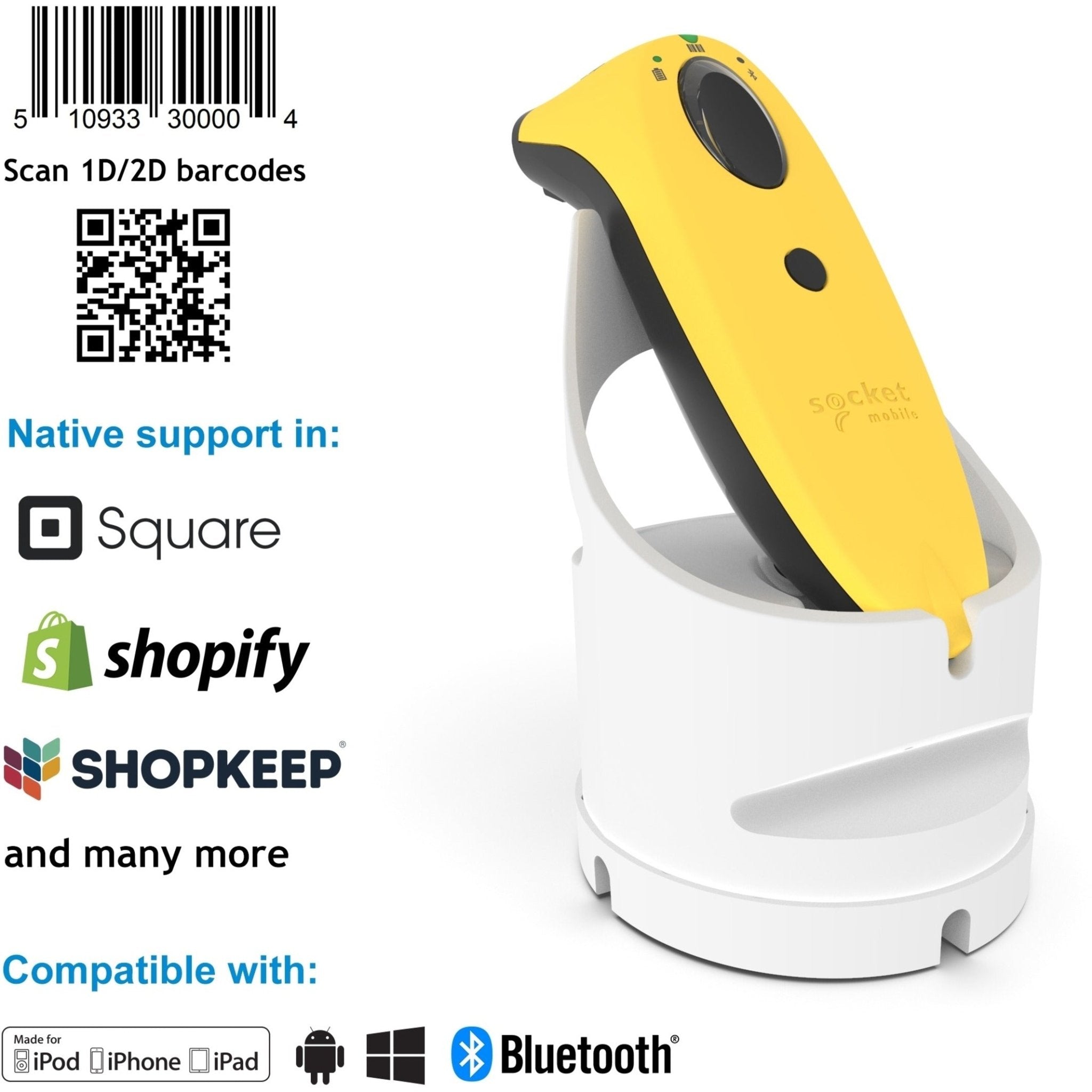 Socket Mobile SocketScan S740 Handheld Barcode Scanner - Wireless Connectivity - Yellow - Soundz Store AUSTRALIA