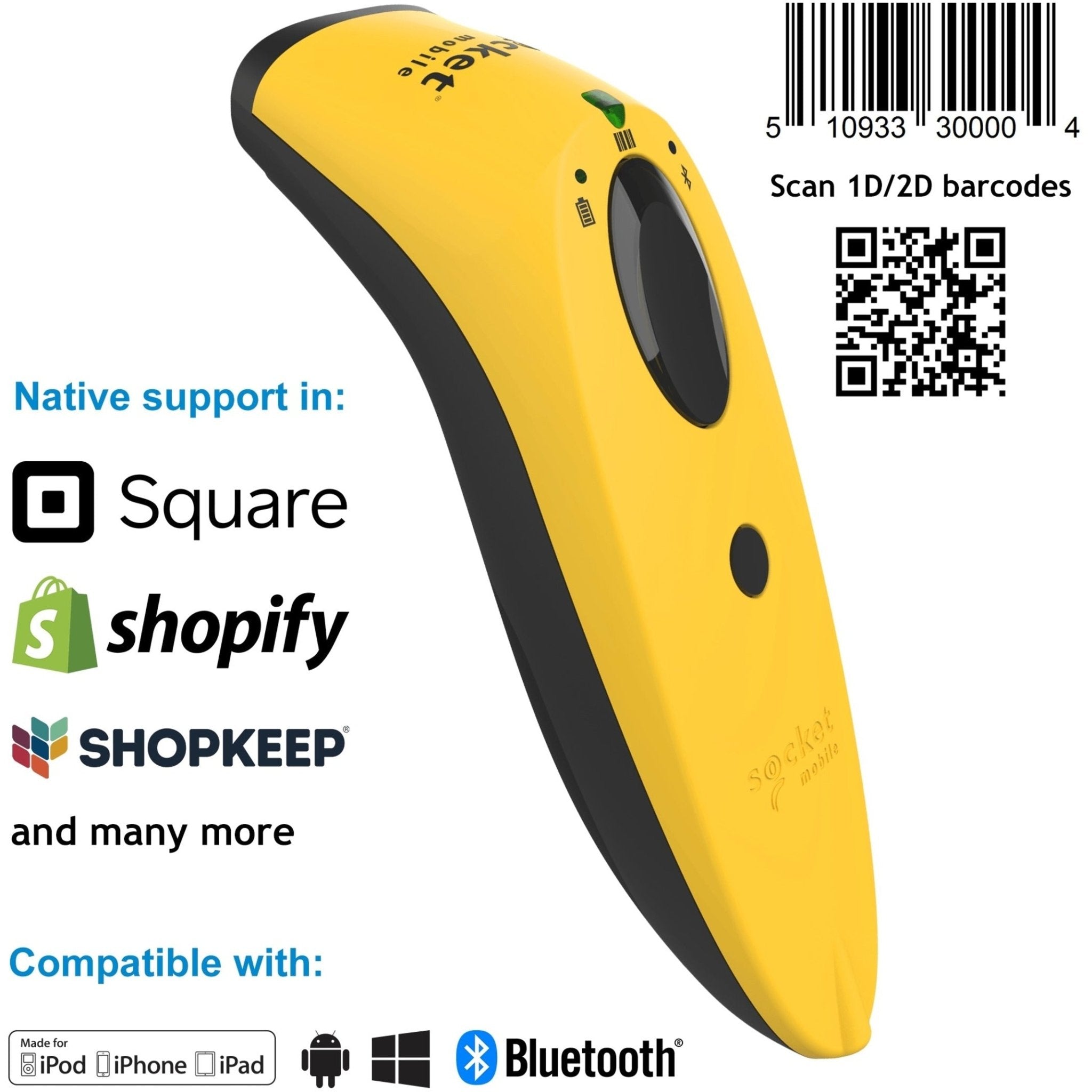 Socket Mobile SocketScan S740 Handheld Barcode Scanner - Wireless Connectivity - Yellow - Soundz Store AUSTRALIA