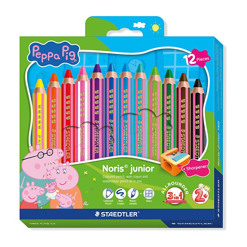 Staedtler 140 C12 L1 - ST Peppa Pig 3in1 Pencils Pk12 - Soundz Store AUSTRALIA