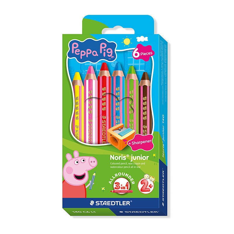 Staedtler 140 C6 L1 - ST Peppa Pig 3in1 Pencils Pk6 - Soundz Store AUSTRALIA