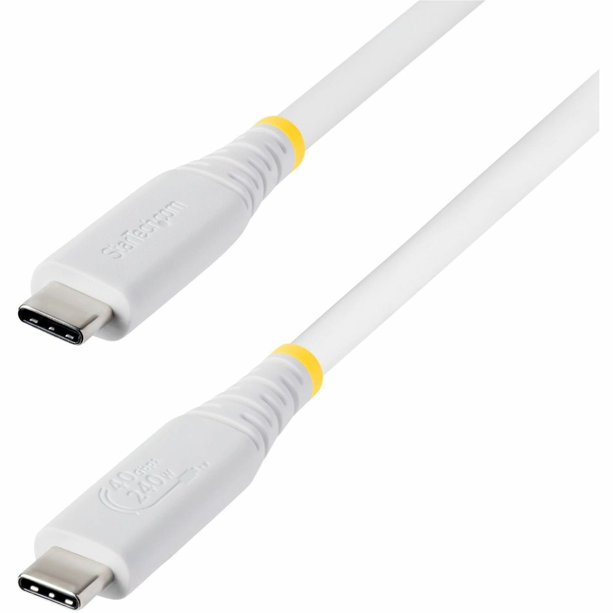 StarTech 1m (3.3ft) USB4 Cable, 40Gbps, USB-IF Certified USB-C Cable, 240W, 8K 60Hz/4K 240Hz DP2.1, Thunderbolt 4 Compatible, White - Soundz Store AUSTRALIA