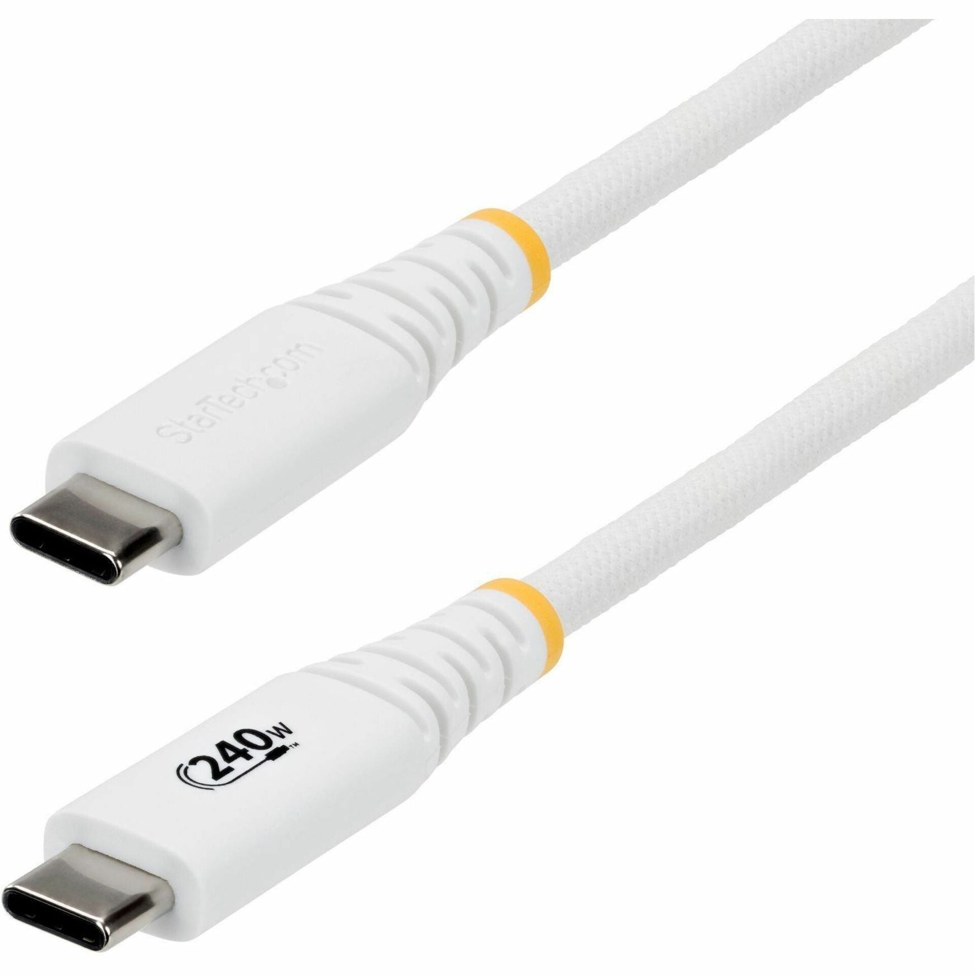 StarTech 2m (6ft) USB-C Charging Cable, 240W PD EPR, Durable and Ultra-Flexible, USB-IF Certified, Rugged USB-C Charging Cord, White - Soundz Store AUSTRALIA