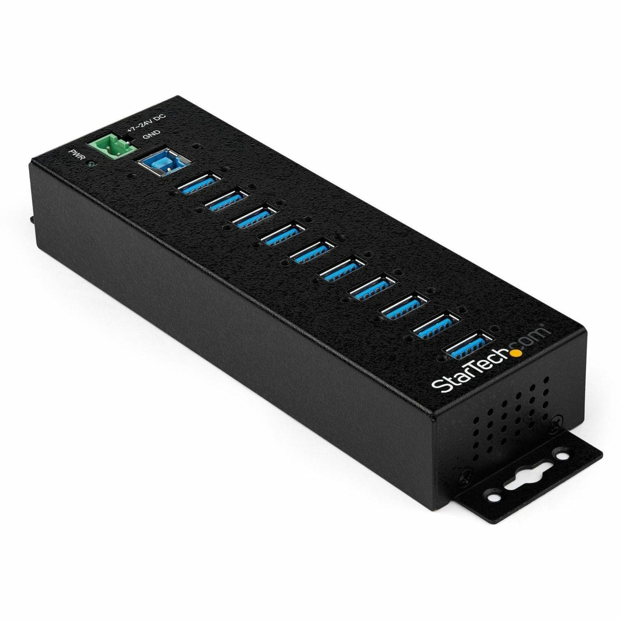 StarTech.com 10 Port USB Hub w/ Power Adapter - Metal Industrial USB 3.0 Data Hub - Din Rail, Wall & Desk Mount USB 3.2 Gen 1 5Gbps Hub - Soundz Store AUSTRALIA