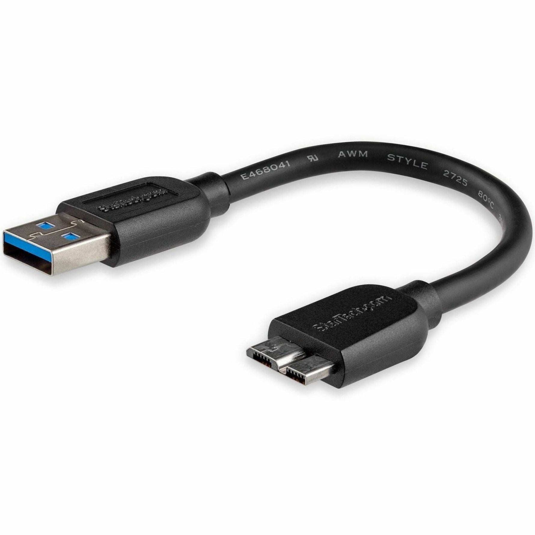 StarTech.com 15cm (6in) Short Slim SuperSpeed USB 3.0 (5Gbps) A to Micro B Cable - M/M - Soundz Store AUSTRALIA