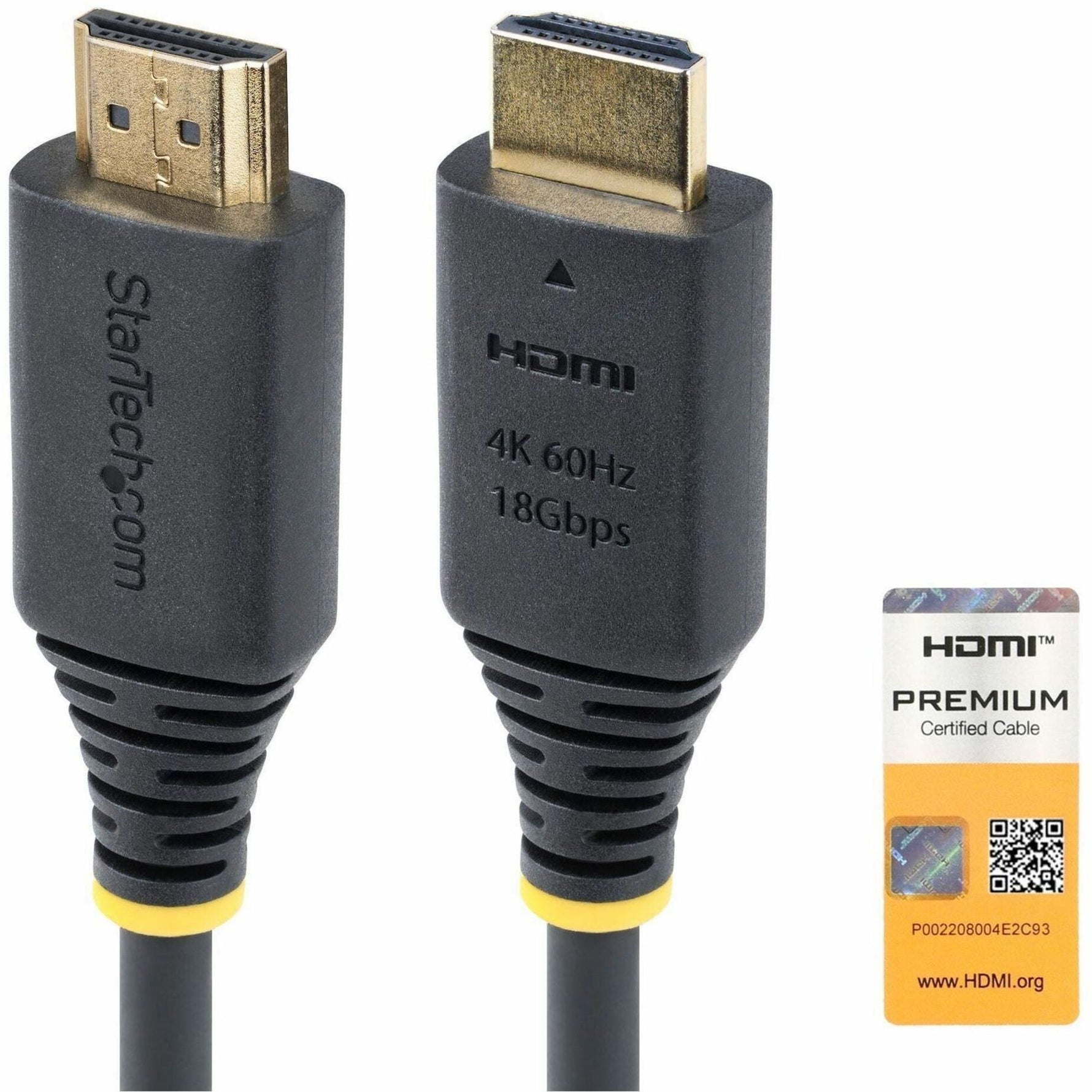 StarTech.com 1.6ft (50cm) Premium Certified High Speed HDMI Cable, 4K 60Hz/1440p 144Hz, 18Gbps, UHD HDMI 2.0 Cord, TPE Jacket - Soundz Store AUSTRALIA