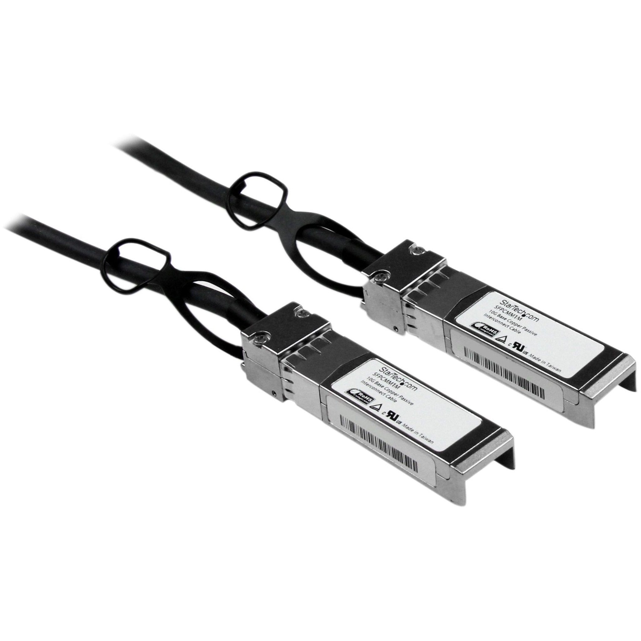 StarTech.com 1m 10G SFP+ to SFP+ Direct Attach Cable for Cisco SFP-H10GB-CU1M - 10GbE SFP+ Copper DAC 10Gbps Passive Twinax - Soundz Store AUSTRALIA