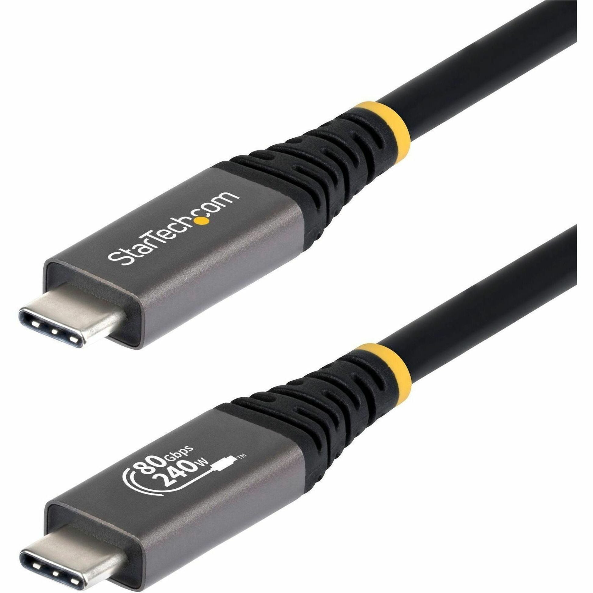 StarTech.com 1m (3.3ft) USB4 Cable, 80Gbps, USB-IF Certified USB-C Cable, 240W, 8K 120Hz/4K 240Hz DP2.1, Thunderbolt 4 Compatible, Black - Soundz Store AUSTRALIA