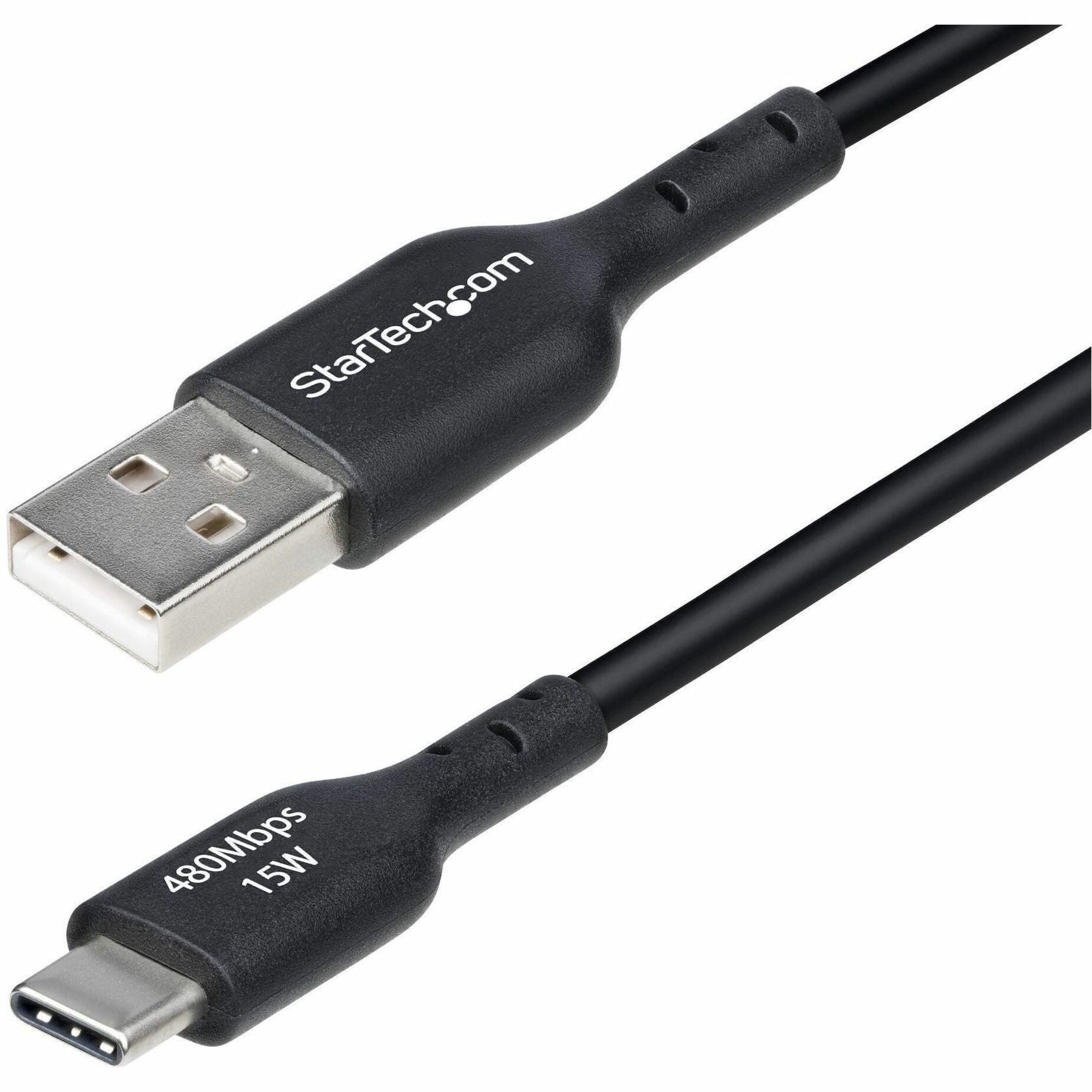 StarTech.com 1m (3ft) USB-A to USB-C Charging Cable, Charge & Sync, 3A, USB 2.0, TPE Jacket - Black USB Charging Cord - Soundz Store AUSTRALIA