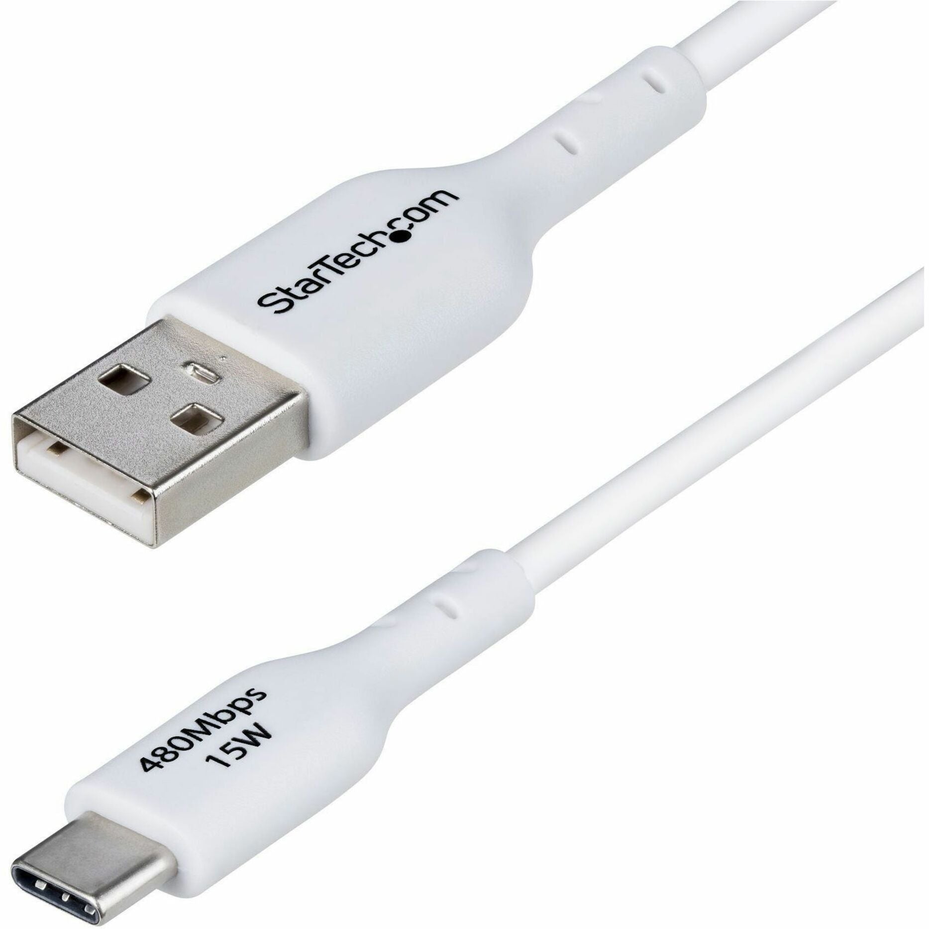 StarTech.com 1m (3ft) USB-A to USB-C Charging Cable, Charge & Sync, 3A, USB 2.0, TPE Jacket - White USB Charging Cord - Soundz Store AUSTRALIA