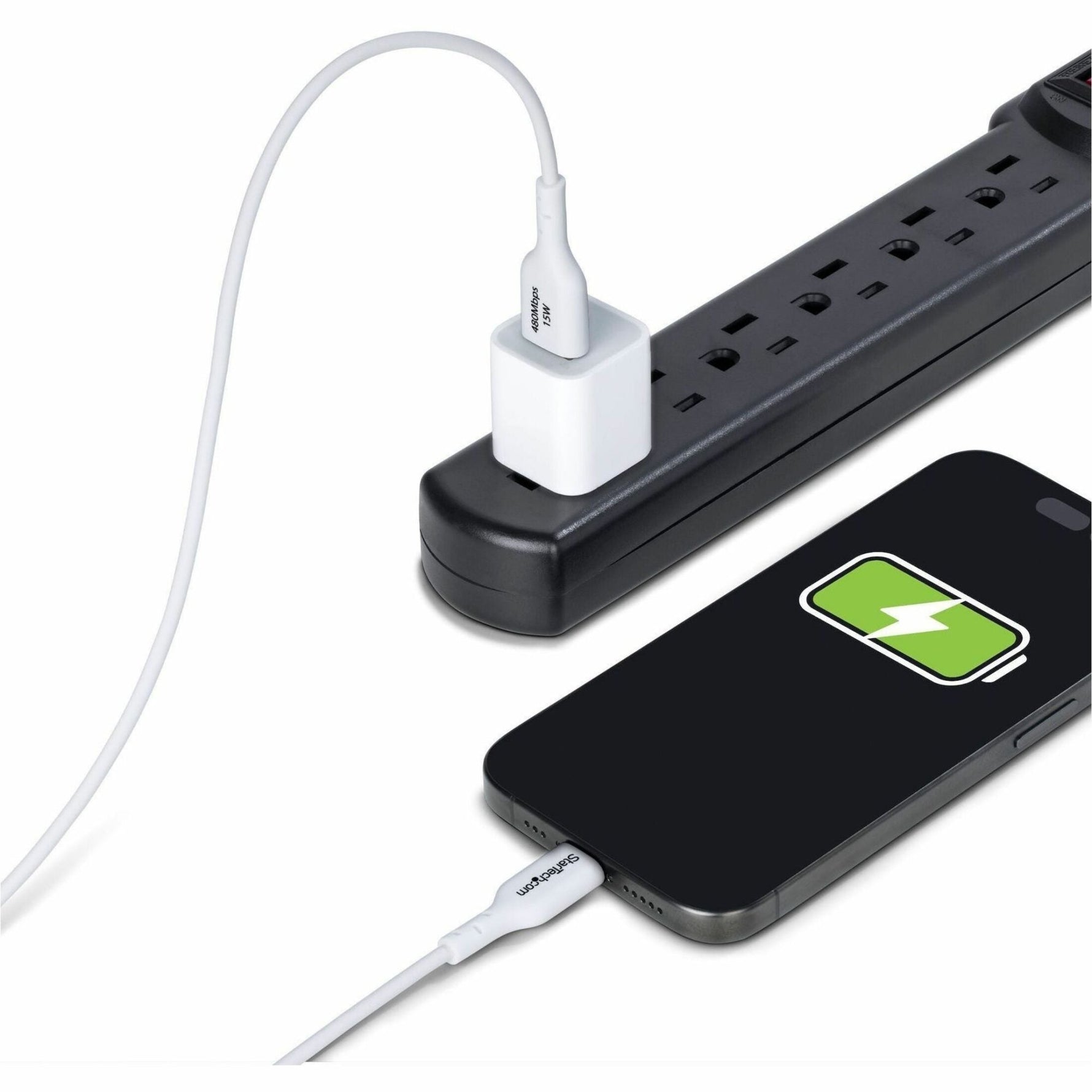 StarTech.com 1m (3ft) USB-A to USB-C Charging Cable, Charge & Sync, 3A, USB 2.0, TPE Jacket - White USB Charging Cord - Soundz Store AUSTRALIA